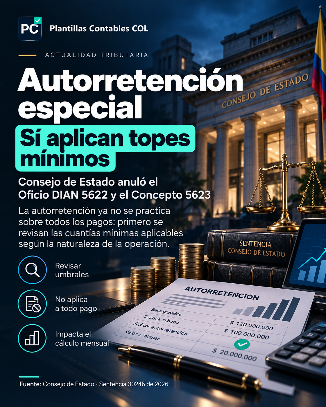 Autorretención especial: Consejo de Estado confirma que sí aplican las cuantías mínimas