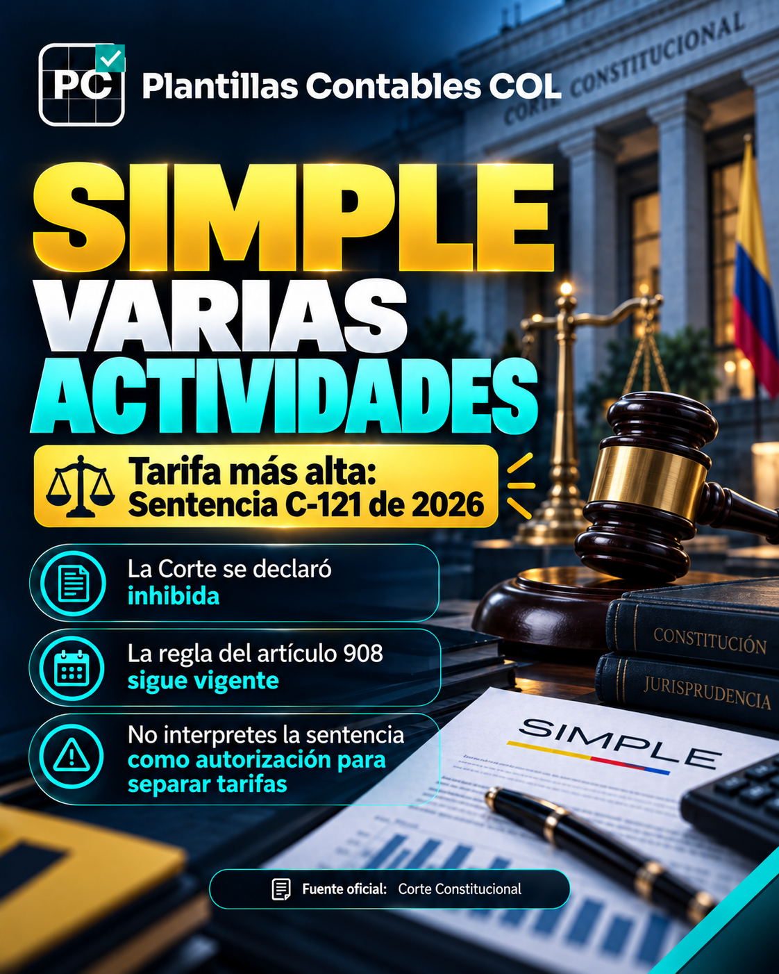 SIMPLE y varias actividades: la Corte no eliminó la tarifa consolidada más alta