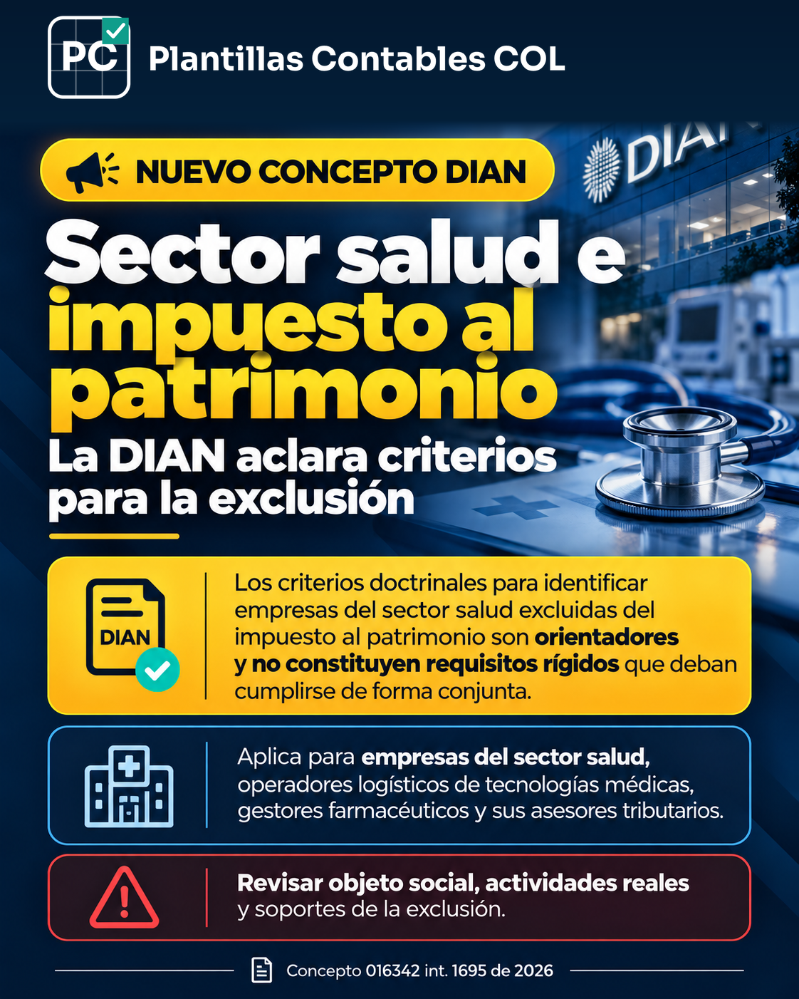 DIAN aclara cuándo una empresa del sector salud puede estar excluida del impuesto al patrimonio