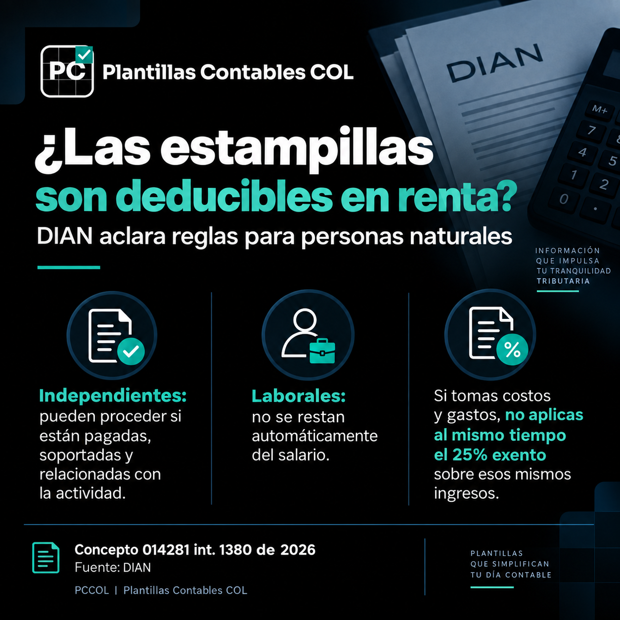 ¿Las estampillas son deducibles en renta? DIAN aclara las reglas para personas naturales