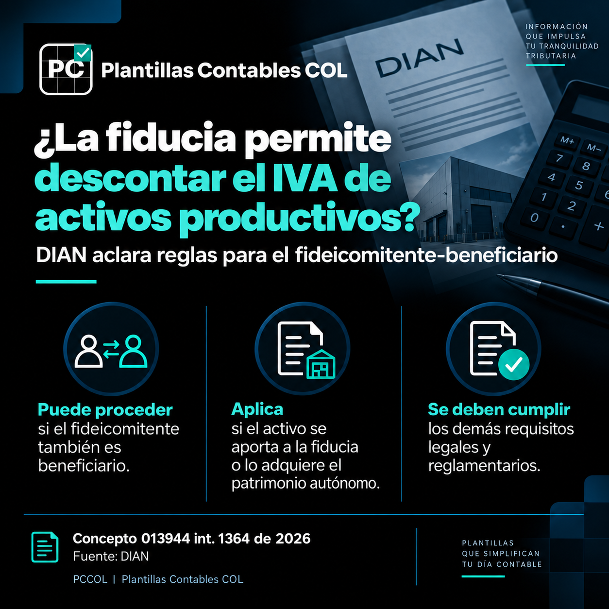 ¿Una fiducia permite descontar el IVA de activos fijos reales productivos?