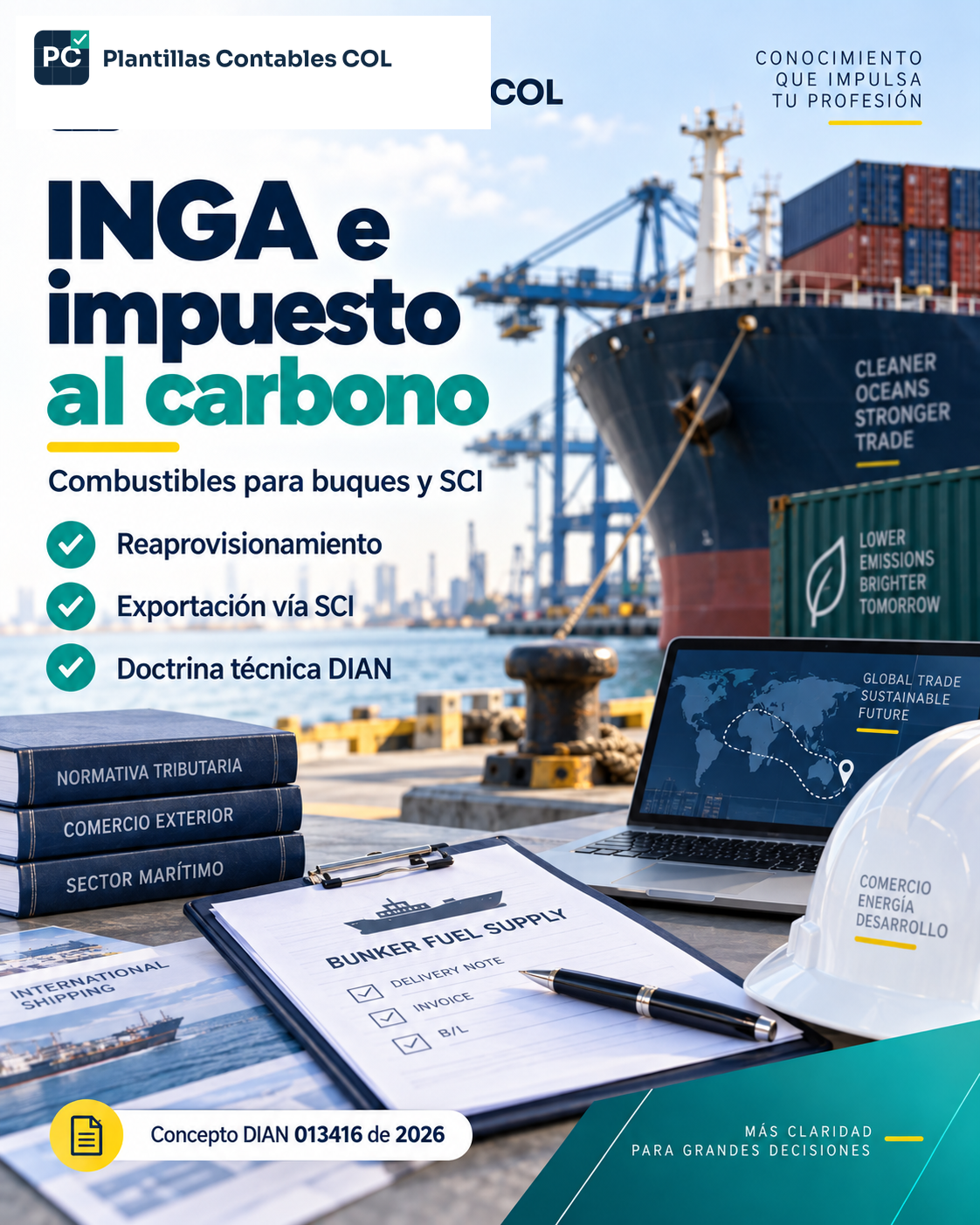 INGA e impuesto al carbono: DIAN admite reintegro cuando una SCI exporta combustible para buques