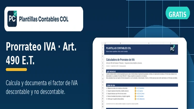 Prorrateo IVA Artículo 490 PCCOL