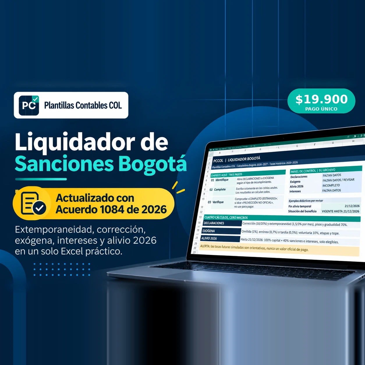 Liquidador de Sanciones Tributarias Bogotá en Excel, $19.900