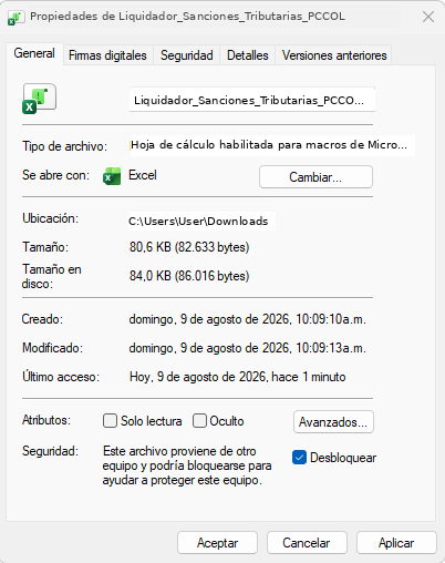 Instrucción para desbloquear archivos de Excel descargados