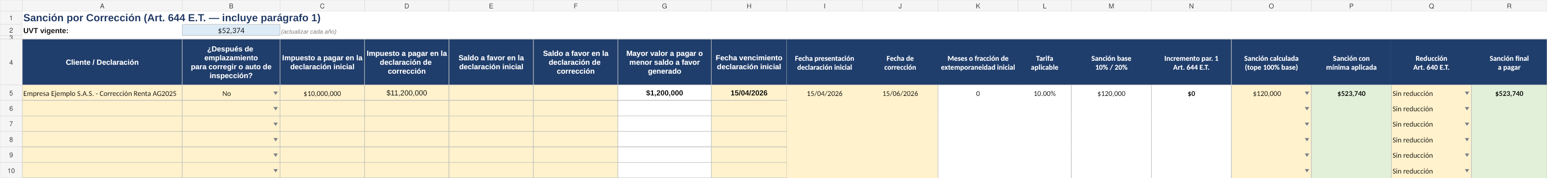 Vista previa del Liquidador de Sanciones Tributarias
